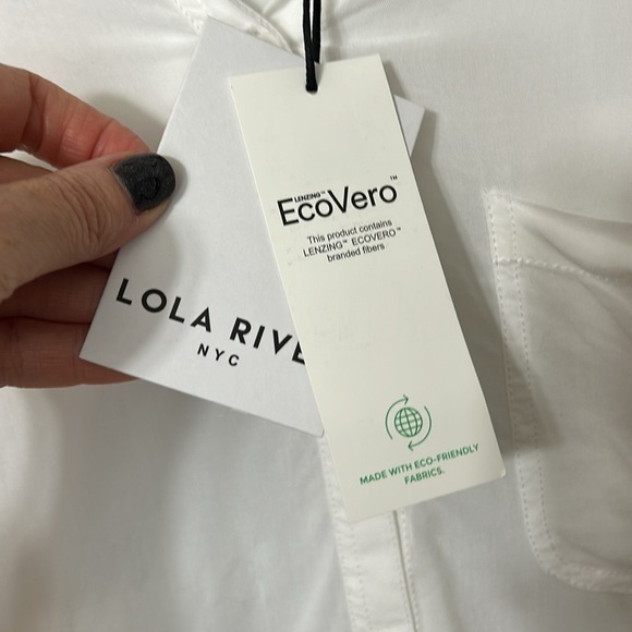 LOLA RIVER White Asher Oversized SHIRT Size Large - Picture 4 of 7